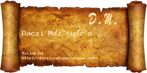 Daczi Mátyás névjegykártya